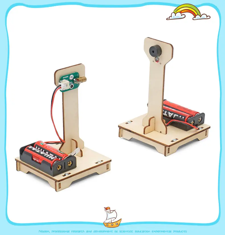 Wooden Infrared Alarm Device for Kids Science Experiment — feature 11