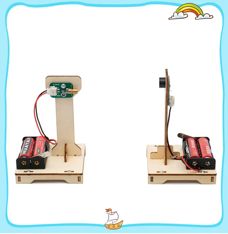Wooden Infrared Alarm Device for Kids Science Experiment — feature 12