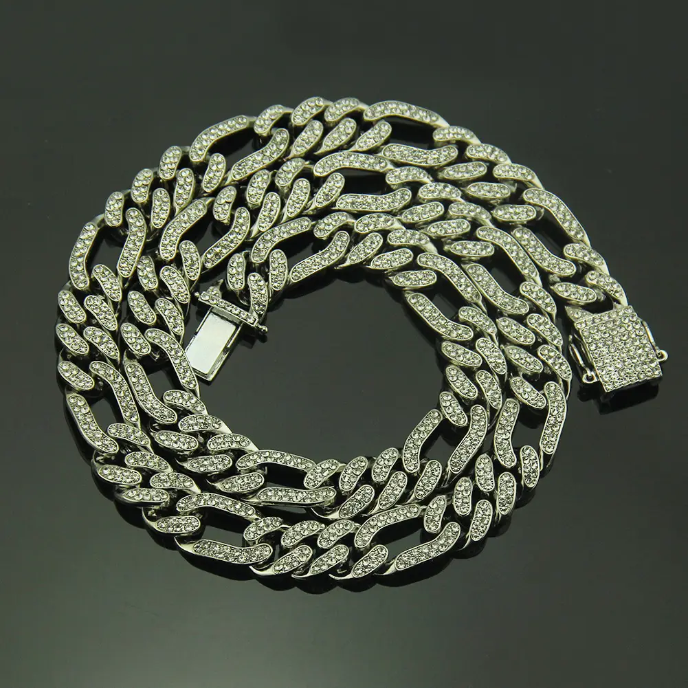 Gold Diamond Chain Necklace for Men European American Hip Hop Style