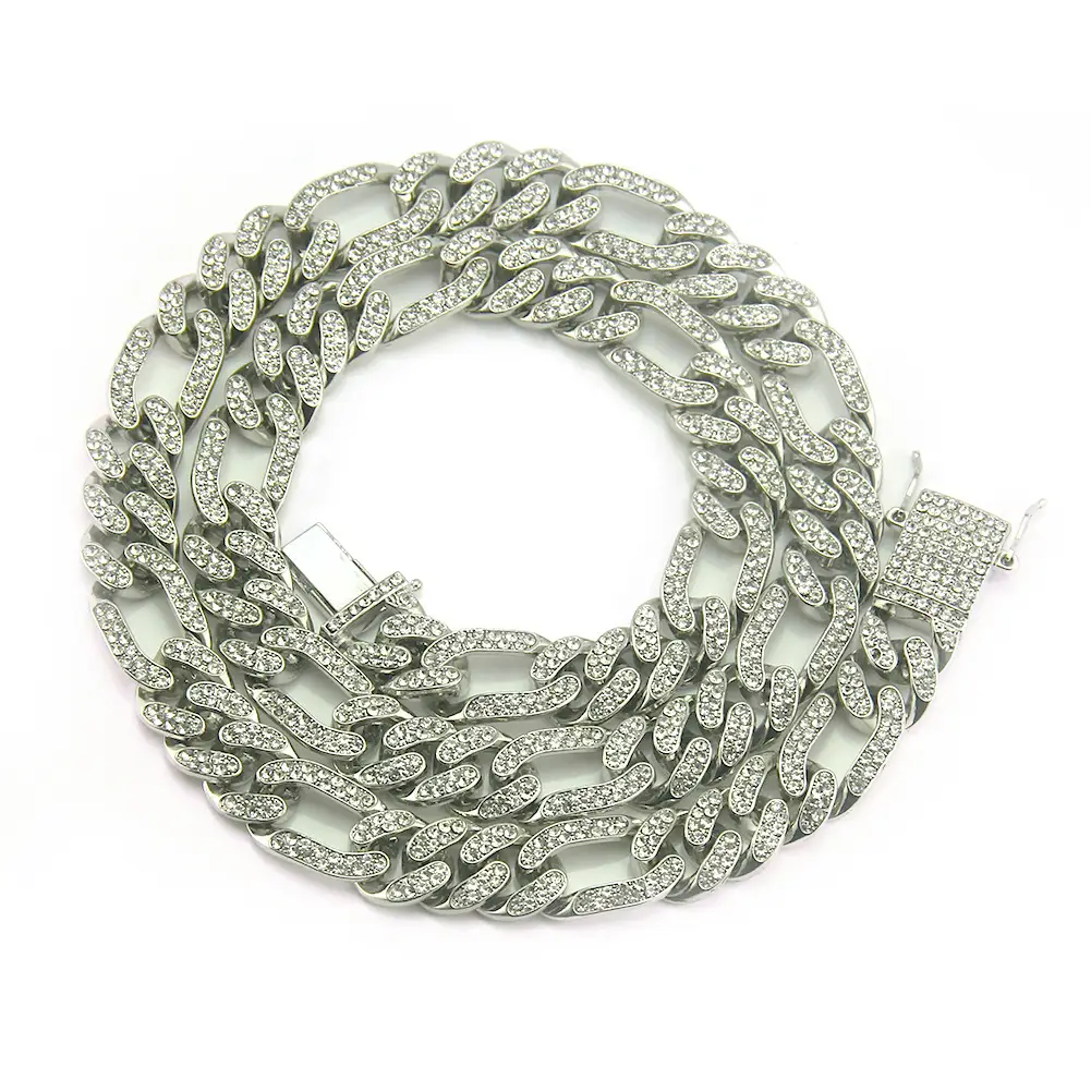 Gold Diamond Chain Necklace for Men European American Hip Hop Style