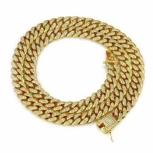 Gold Diamond Chain Necklace for Men European American Hip Hop Style — feature 1