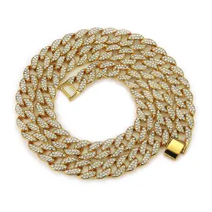 Gold Diamond Chain Necklace for Men European American Hip Hop Style — feature 2