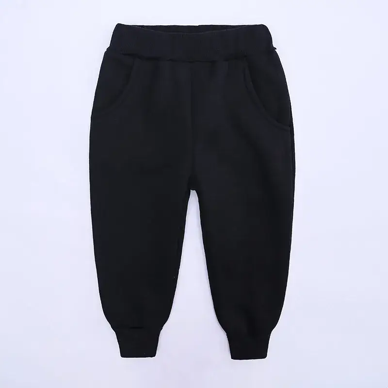 Boys Grey Fleece Sweatpants Side Stripes 2025 Winter - Image 4