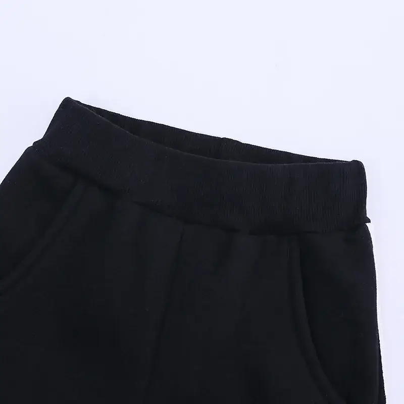 Boys Grey Fleece Sweatpants Side Stripes 2025 Winter - Image 6