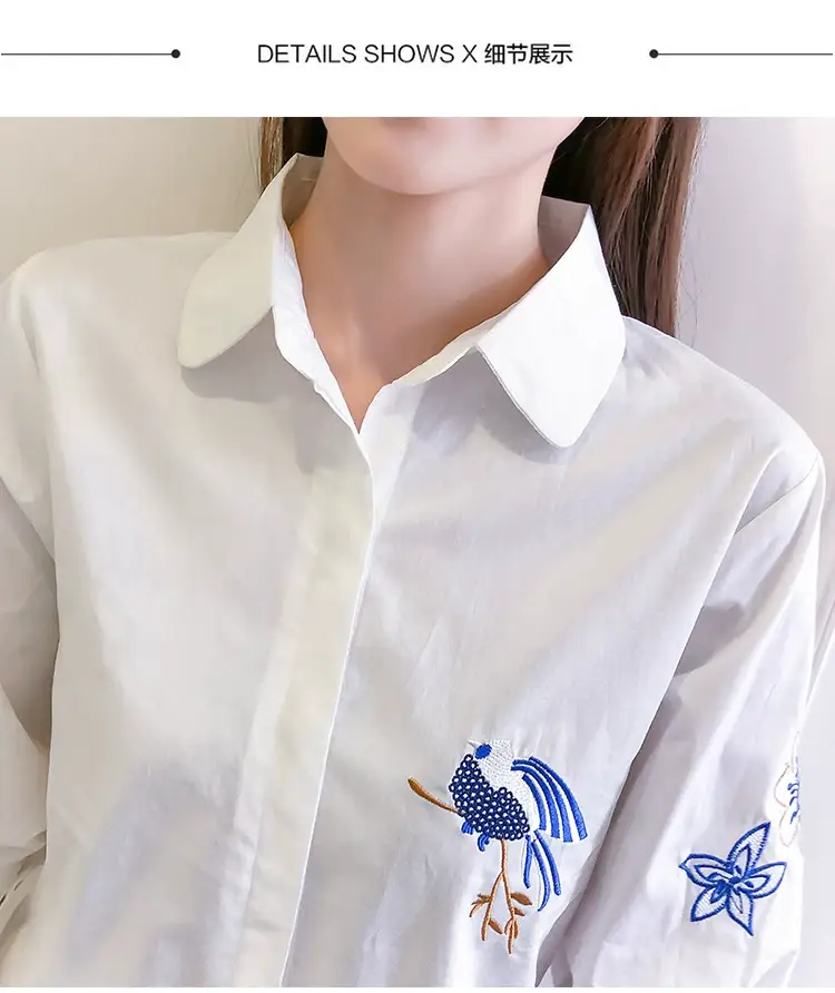 2025 Korean Style Embroidered Cotton Shirt for Women — feature 20