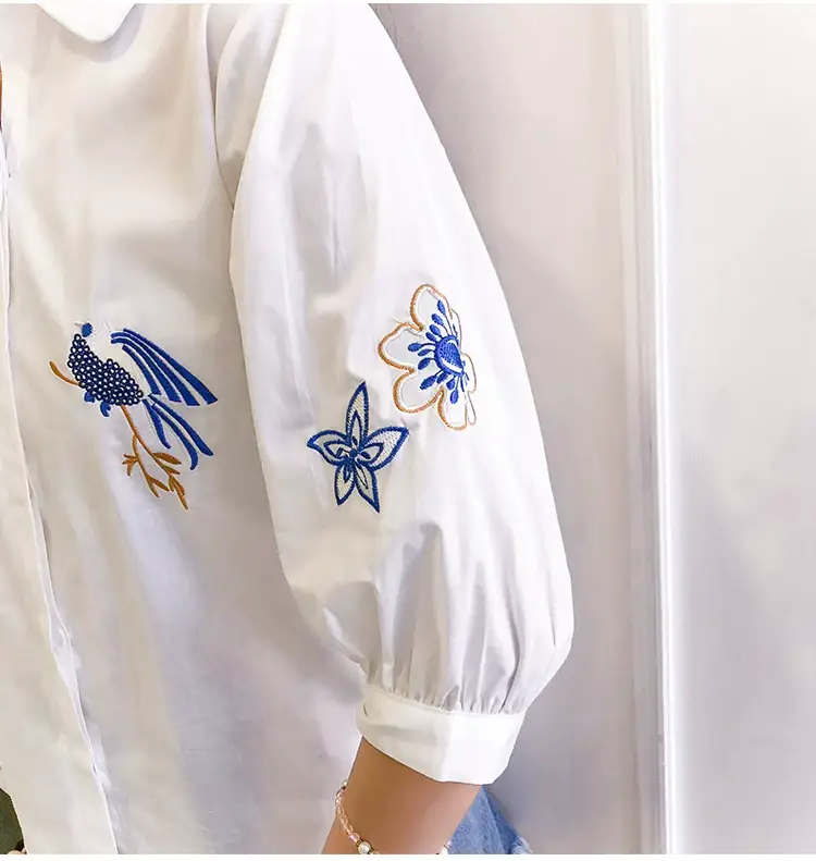 2025 Korean Style Embroidered Cotton Shirt for Women — feature 21