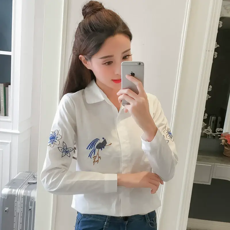 2025 Korean Style Embroidered Cotton Shirt for Women — feature 4