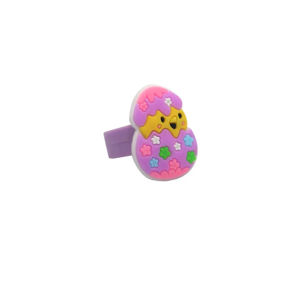 Eggshell Flower Ring Yellow Purple Green - Image 6