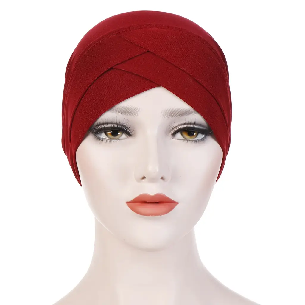 Red Stretchy Muslim Headcap for Women - Image 26