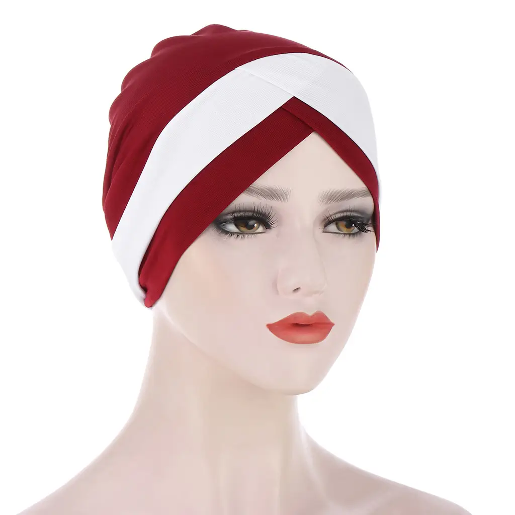 Red Stretchy Muslim Headcap for Women - Image 20