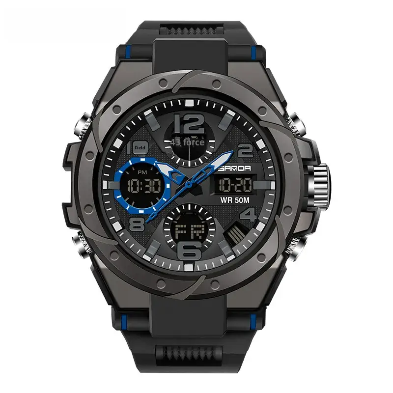 Sanda Special Forces Men's Green Digital Watch with Dual Display - Image 10