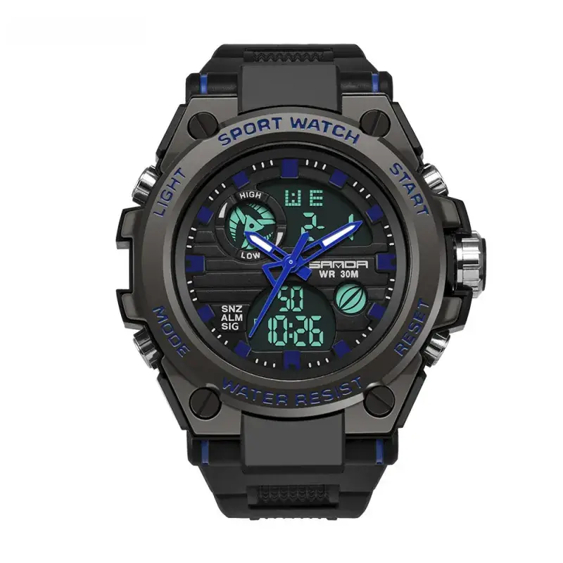 Sanda Special Forces Men's Green Digital Watch with Dual Display - Image 2
