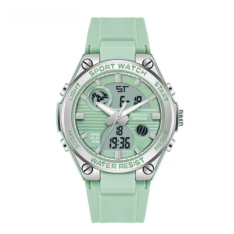 Sanda Special Forces Men's Green Digital Watch with Dual Display - Image 22