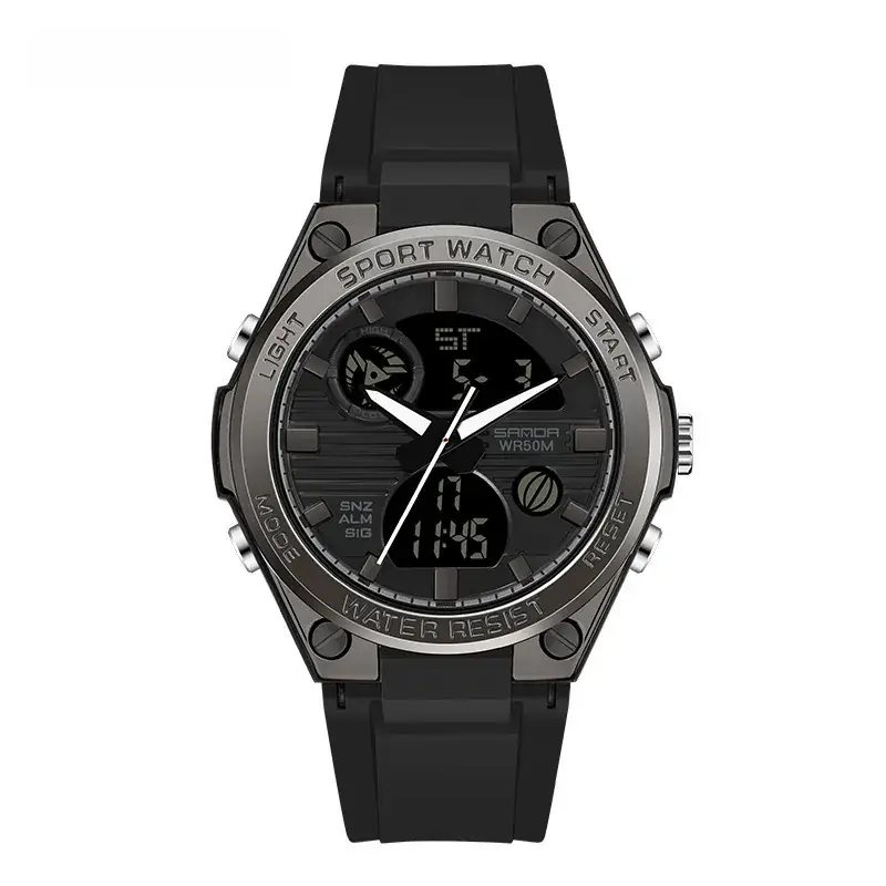 Sanda Special Forces Men's Green Digital Watch with Dual Display - Image 25