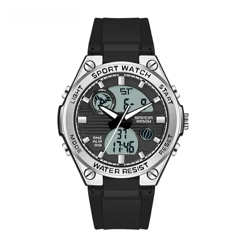 Sanda Special Forces Men's Green Digital Watch with Dual Display - Image 29