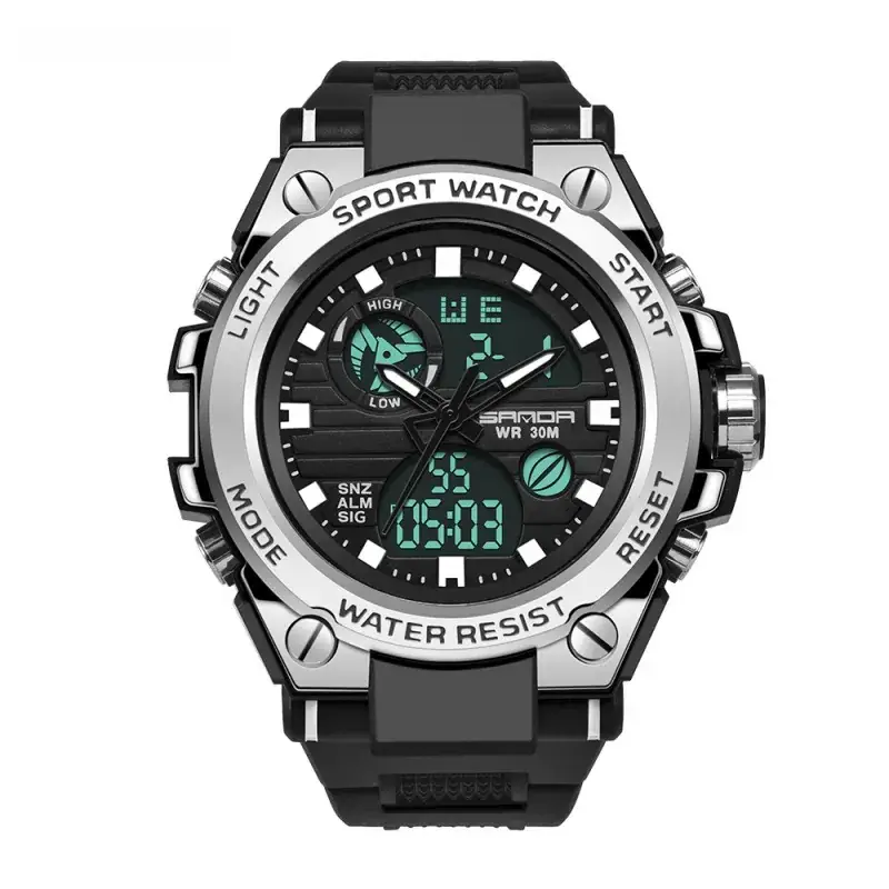 Sanda Special Forces Men's Green Digital Watch with Dual Display - Image 4