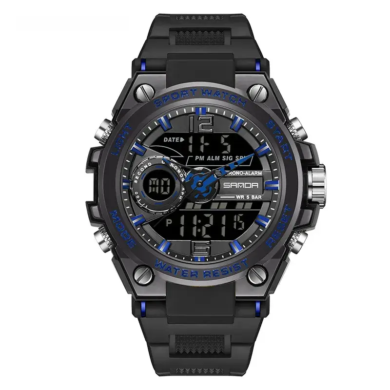 Sanda Special Forces Men's Green Digital Watch with Dual Display - Image 40
