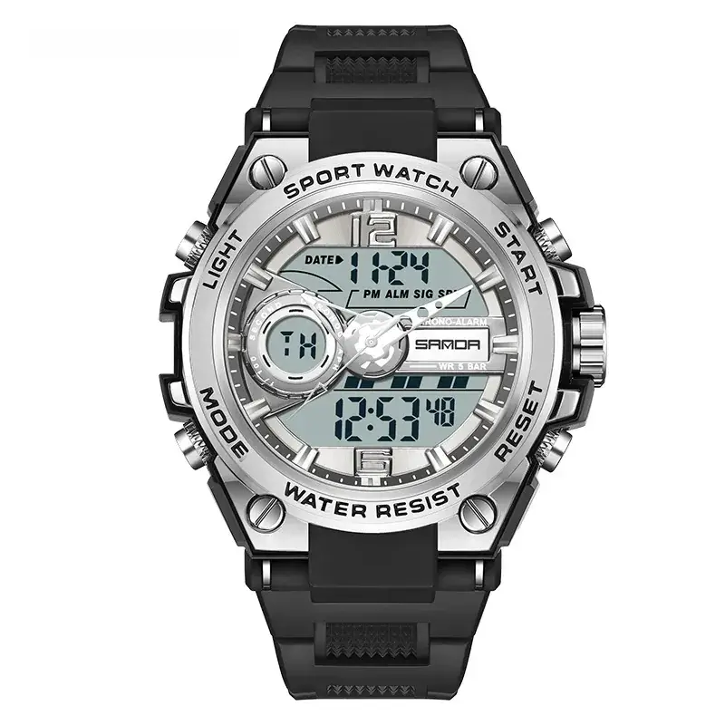 Sanda Special Forces Men's Green Digital Watch with Dual Display - Image 42