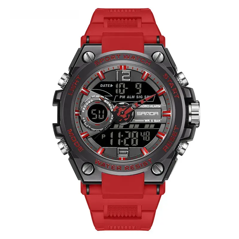 Sanda Special Forces Men's Green Digital Watch with Dual Display - Image 44