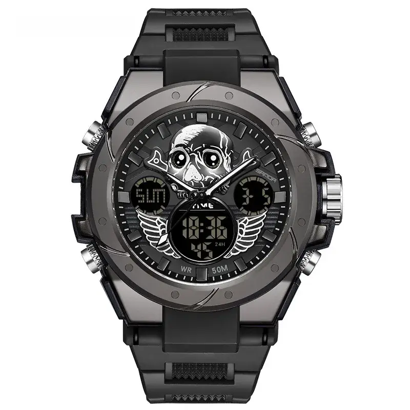 Sanda Special Forces Men's Green Digital Watch with Dual Display - Image 45