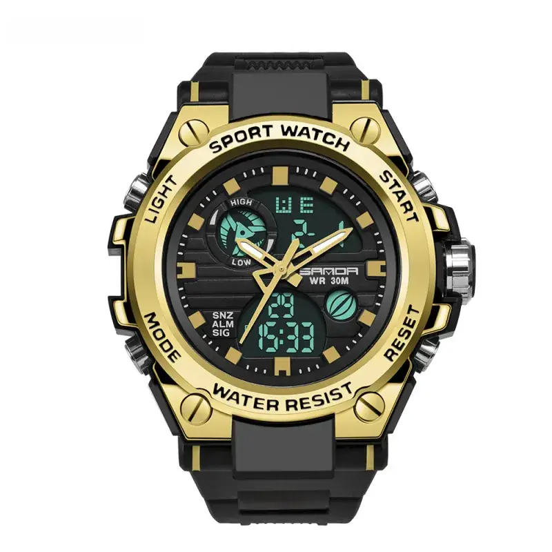 Sanda Special Forces Men's Green Digital Watch with Dual Display - Image 5
