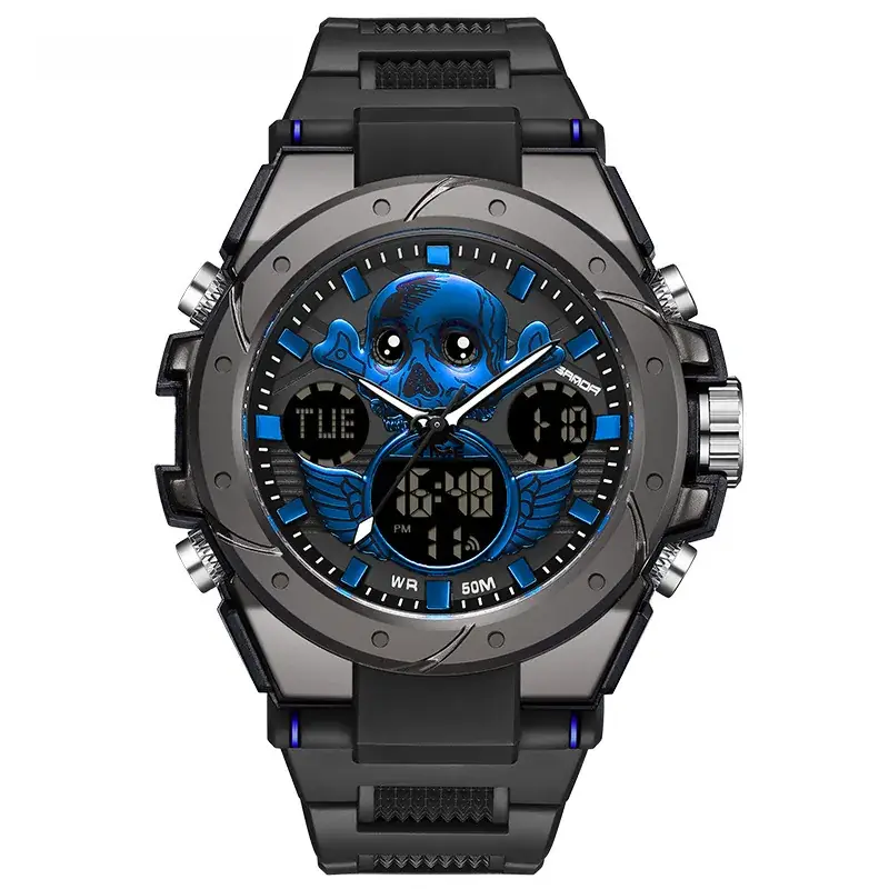 Sanda Special Forces Men's Green Digital Watch with Dual Display - Image 51