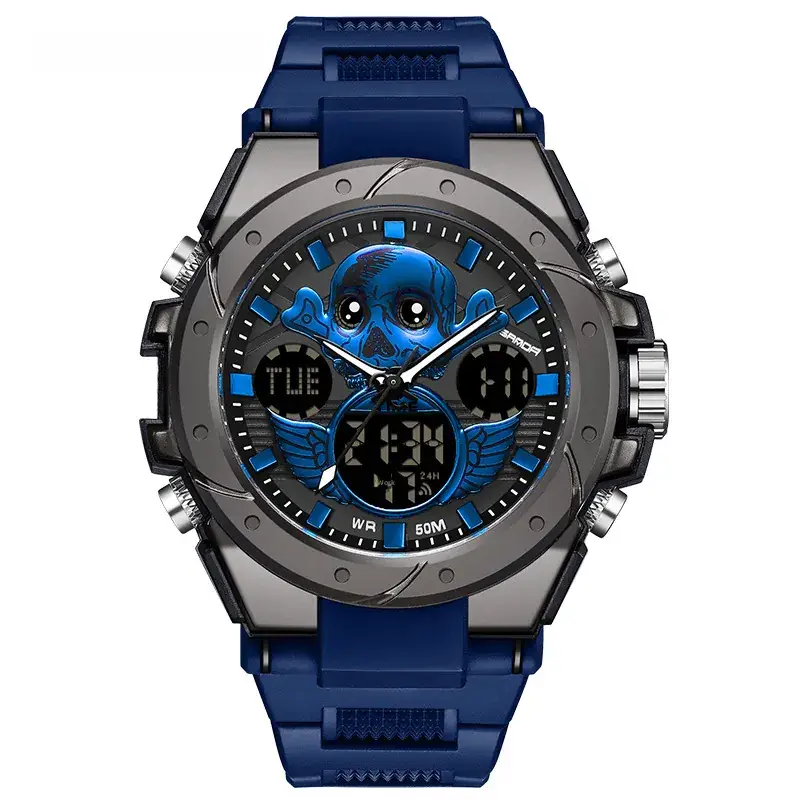 Sanda Special Forces Men's Green Digital Watch with Dual Display - Image 52
