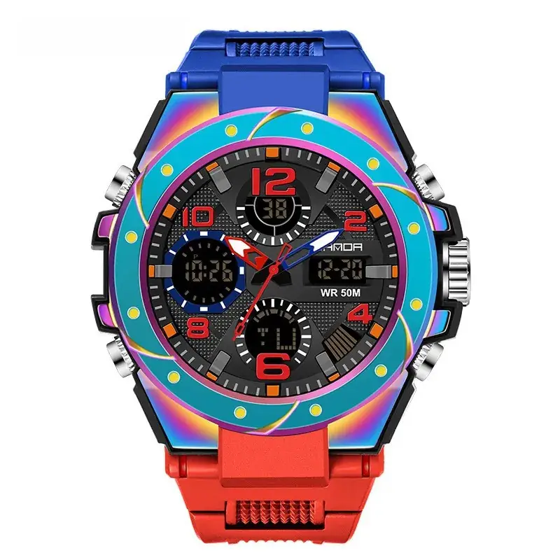 Sanda Special Forces Men's Green Digital Watch with Dual Display - Image 7