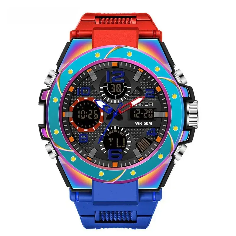 Sanda Special Forces Men's Green Digital Watch with Dual Display - Image 8