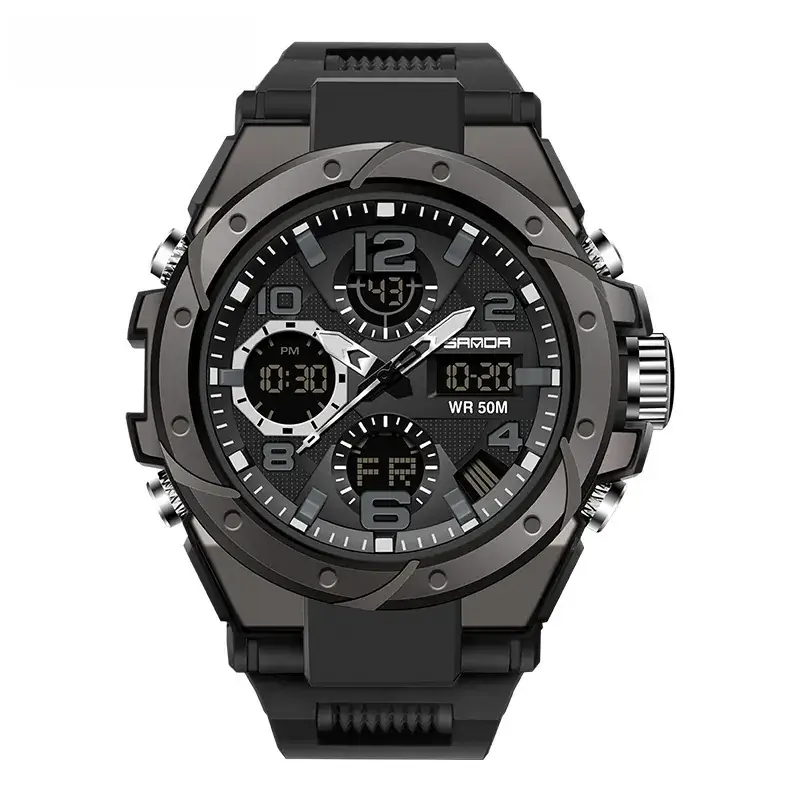 Sanda Special Forces Men's Green Digital Watch with Dual Display - Image 9