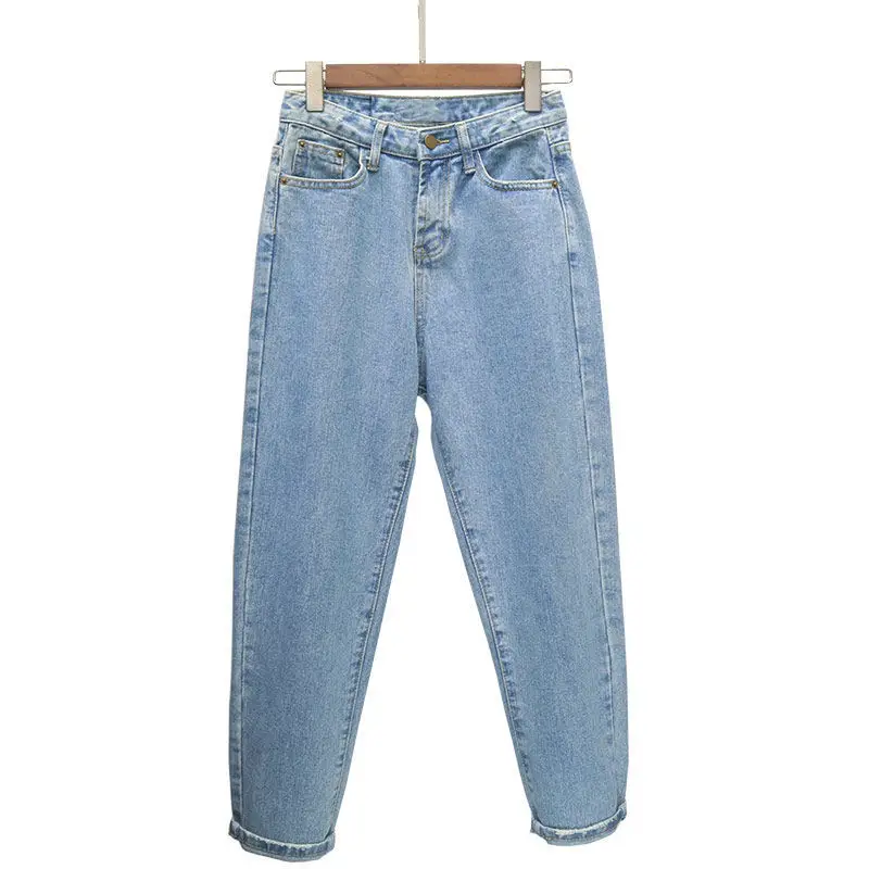 Women Smoke Gray Jeans Loose Wide Leg Autumn 2018 - Image 6