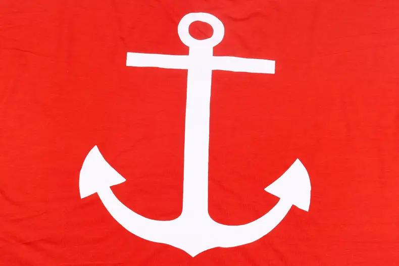 Women's Navy White Anchor Printed One Shoulder T-Shirt — feature 14