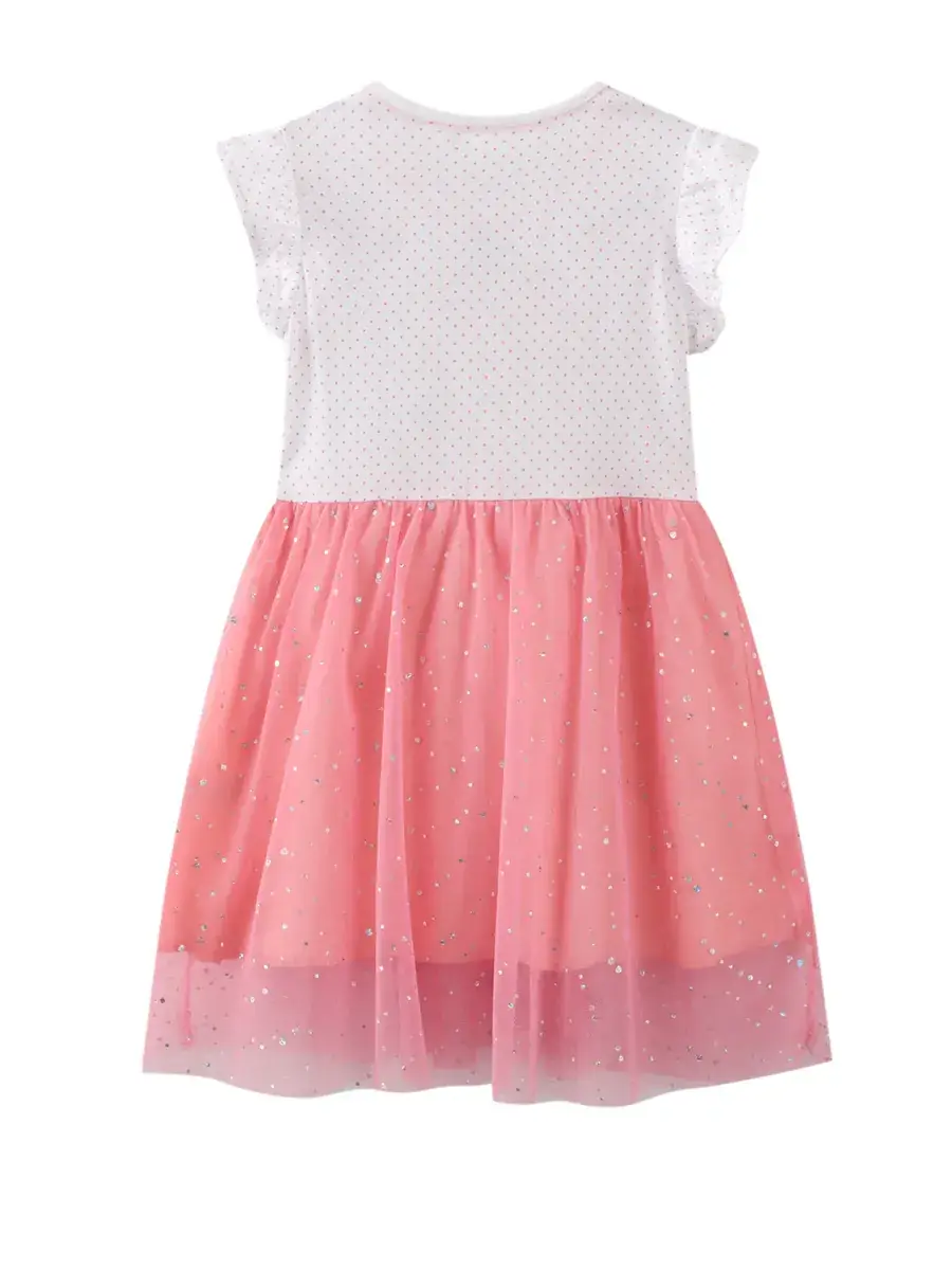 Girls Dress Western Style Spring Summer Flower Embroidered Short Sleeve