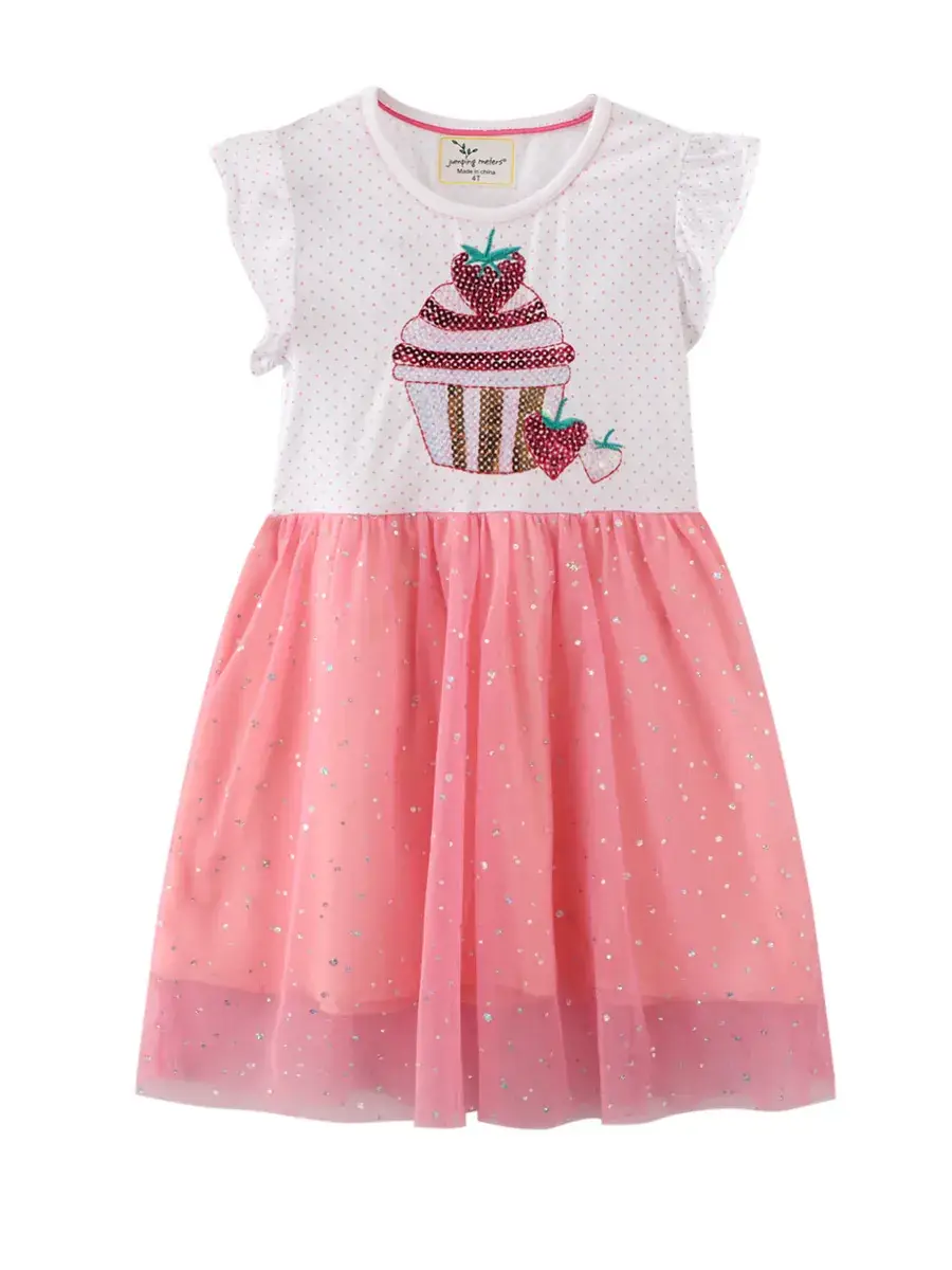 Girls Dress Western Style Spring Summer Flower Embroidered Short Sleeve