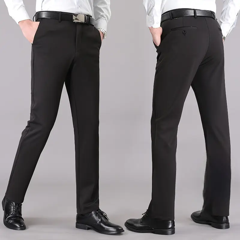 Men Summer Thin Section Pants Gray Elastic Waist - Image 2