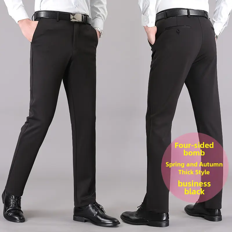 Men Summer Thin Section Pants Gray Elastic Waist - Image 36