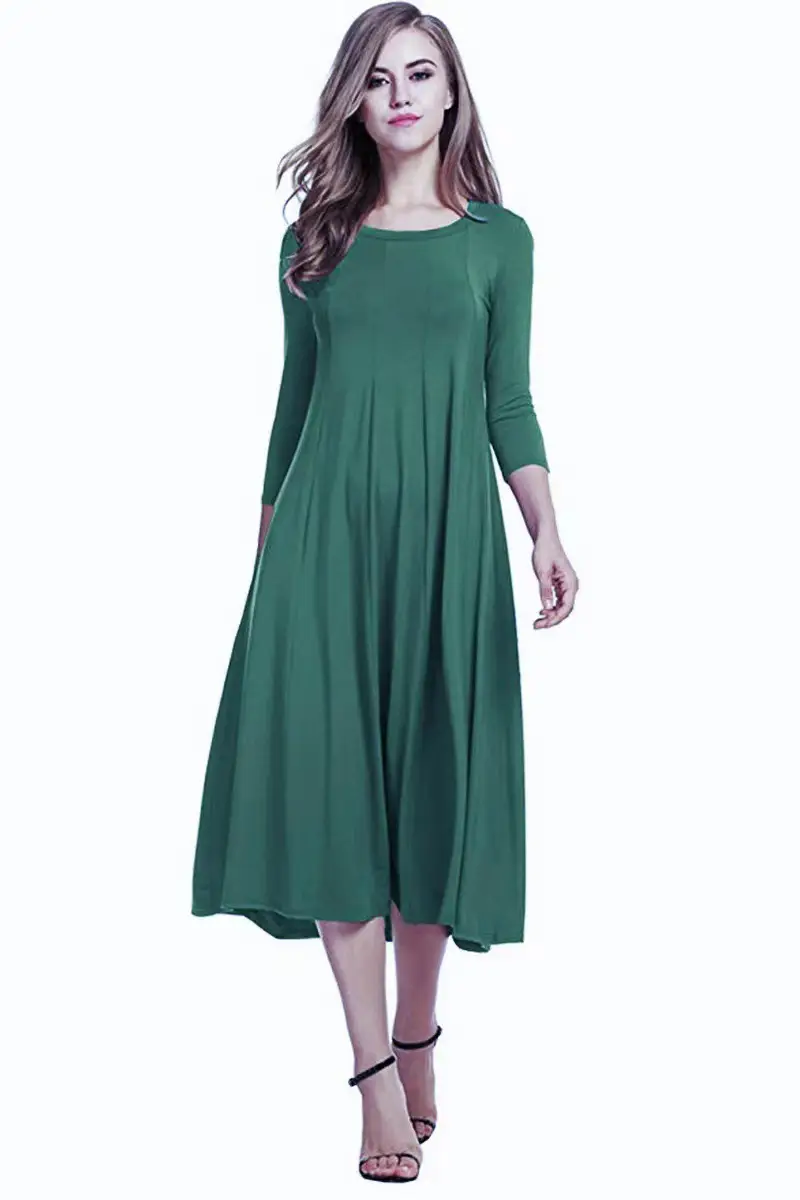 Purple Long Sleeve Round Neck Dress for Women Large - Image 11