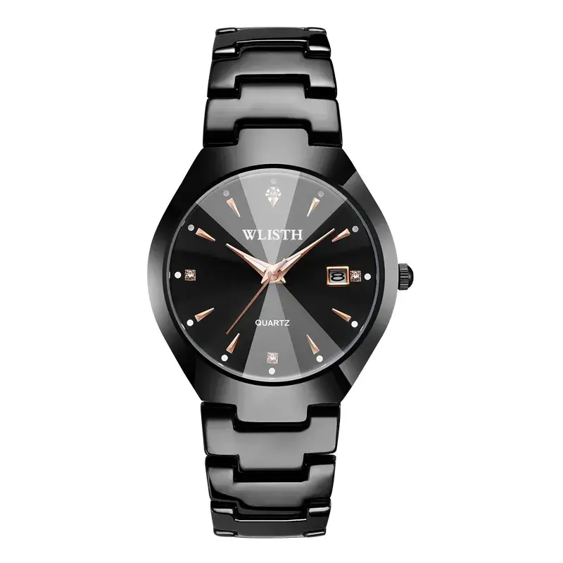 Walis Couple Watches Black Steel Band Waterproof Calendar Business Men's Watch Women's Steel Band Watch Trend Student Watch Wholesale - Image 5