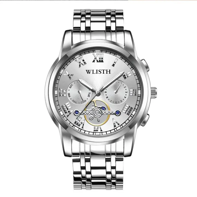 Men's Black Luxurious Quartz Belt Watch with Cross Body Design - Image 4
