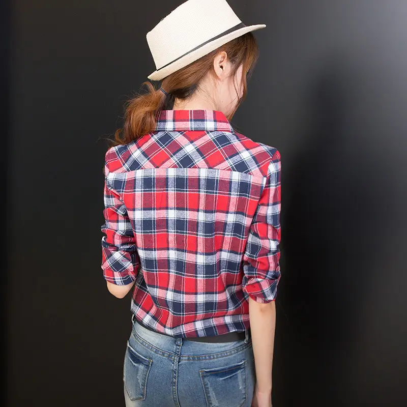 2023 Korean Style Plaid Cotton Shirt for Women - Image 7