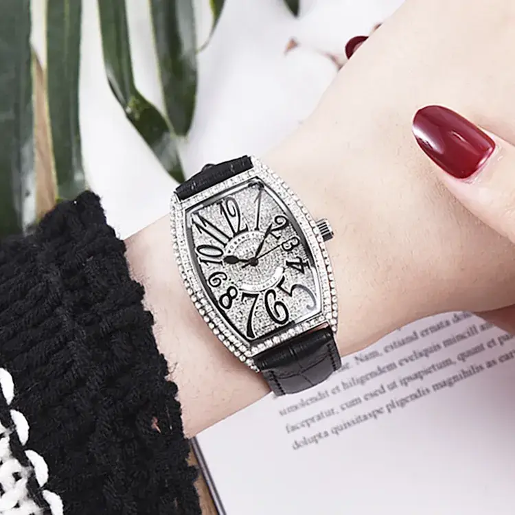 Purple Crocodile Leather Women's Quartz Watch with Diamond Face - Image 10