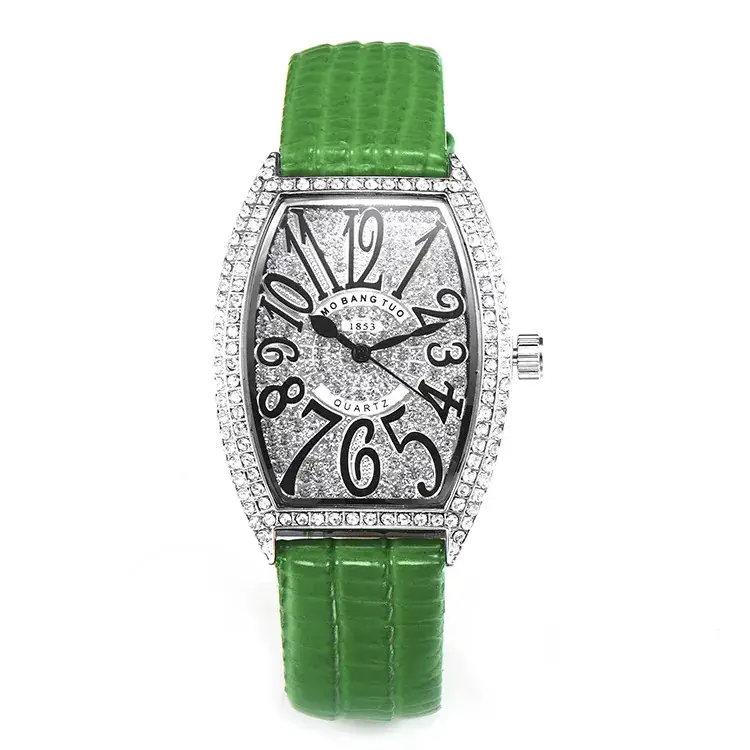 Purple Crocodile Leather Women's Quartz Watch with Diamond Face - Image 4