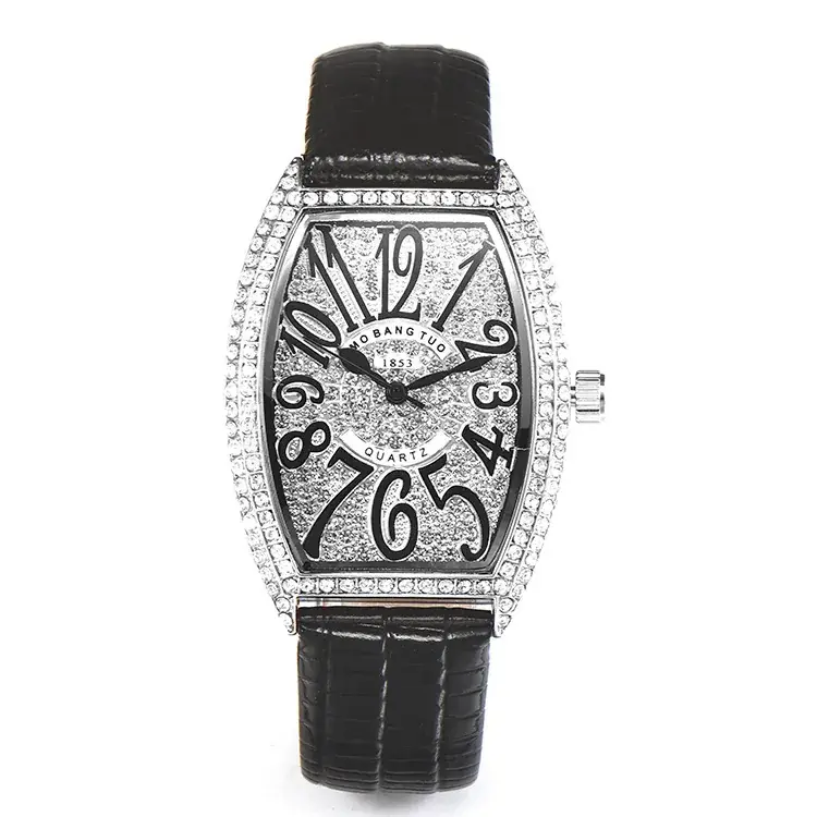 Purple Crocodile Leather Women's Quartz Watch with Diamond Face - Image 6