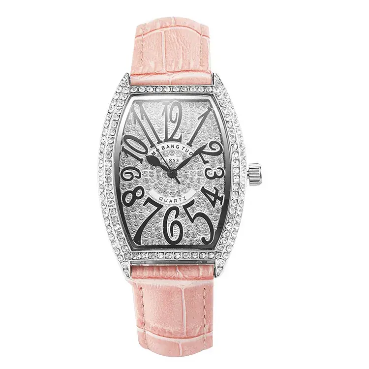 Purple Crocodile Leather Women's Quartz Watch with Diamond Face - Image 8