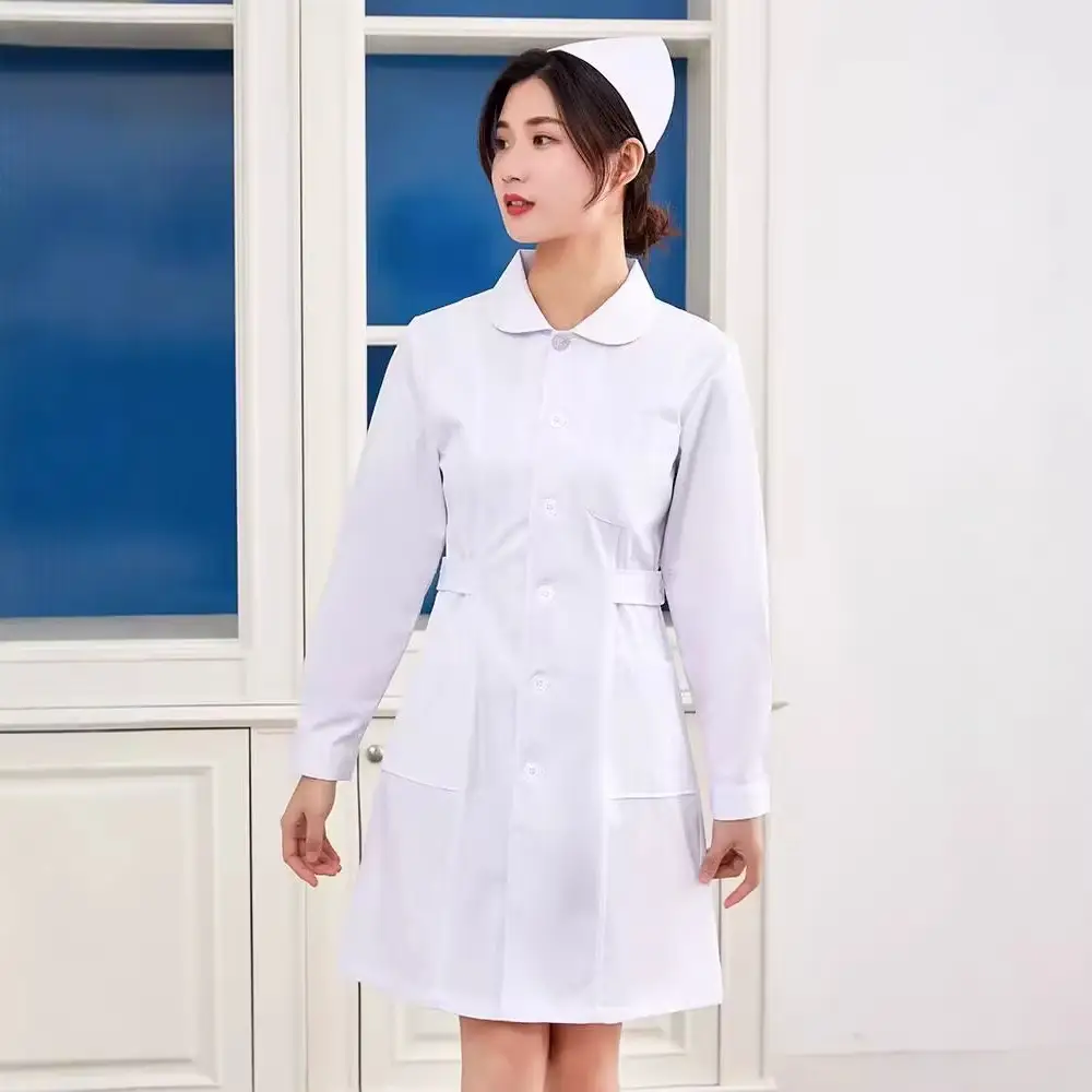 Plus Size White Nurse Coat 100-150kg - Image 3