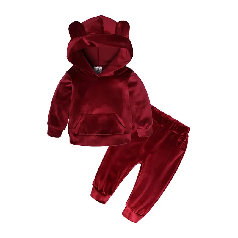 Children's Black Hoodie Track Suit Set Spring Autumn Wear - Image 9