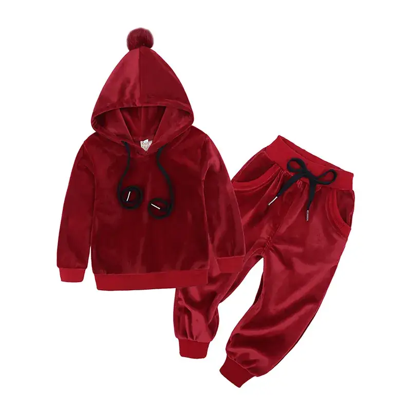 Children's Black Hoodie Track Suit Set Spring Autumn Wear - Image 14