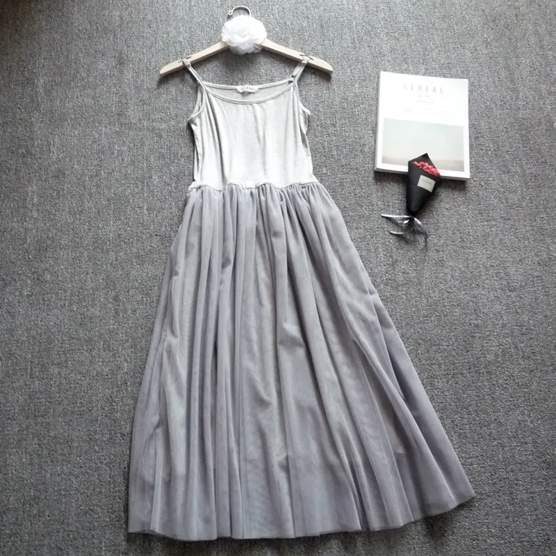 Fairy Long Mesh Dress with Lace Base & Modal Skirt