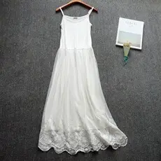 Fairy Long Mesh Dress with Lace Base & Modal Skirt — feature 2