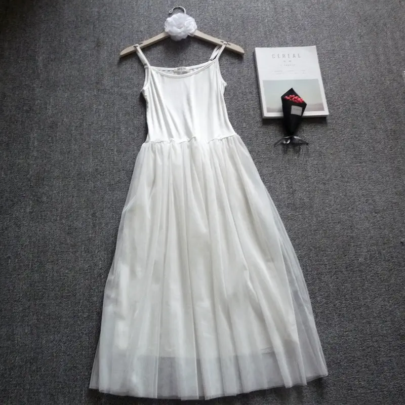 Fairy Long Mesh Dress with Lace Base & Modal Skirt